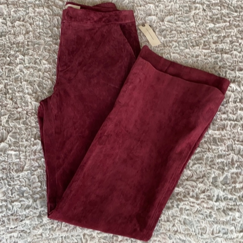 Anthropologie High Rise Suede Bootcut Pants - Picture 6 of 9